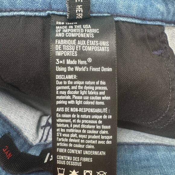 3x1 Womens Bootcut Jeans Raw Hem Crop Mid Rise Stretch Cotton Blend Med Wash 25 - Picture 8 of 10